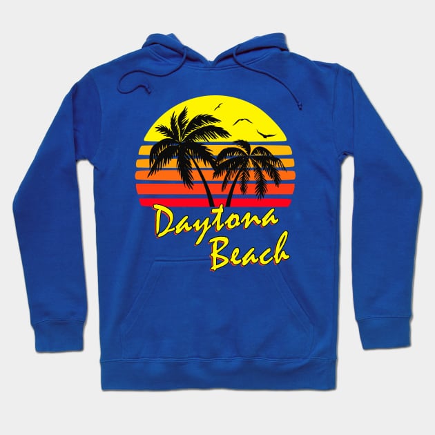 Daytona Beach Retro Sunset Hoodie by Nerd_art